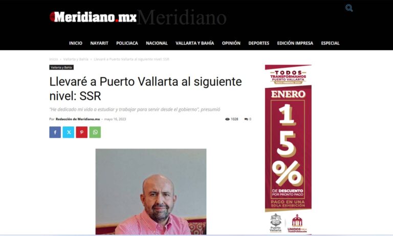 Lee más sobre el artículo (Nota) A las órdenes de los vallartenses, mi capacidad y experiencia para llevar a Puerto Vallarta Al Siguiente Nivel: SSR